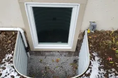 Egress Casement Window, White Window Well, Sump Pump