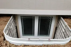 Egress Double Caasement Window with Grids, Stoneview Window Well